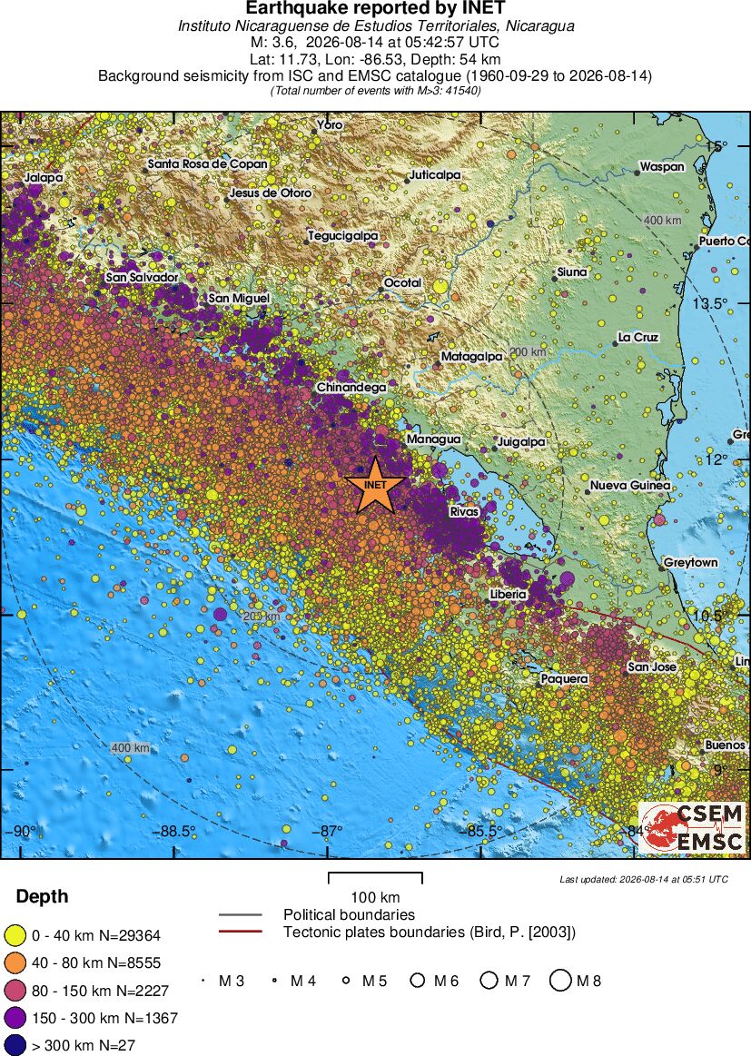 regional historical seismicity