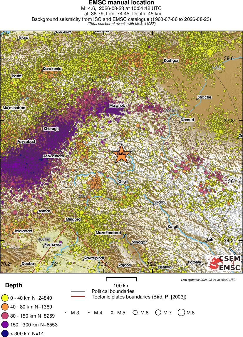 regional historical seismicity