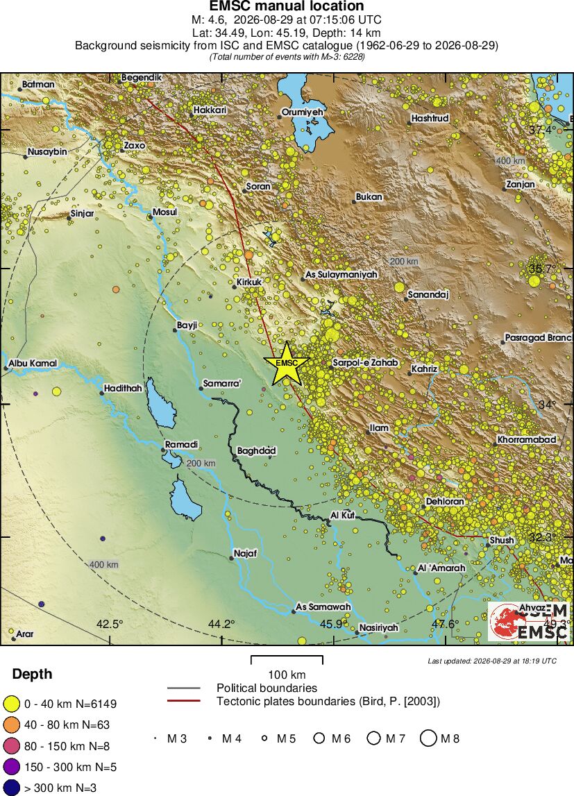 regional historical seismicity