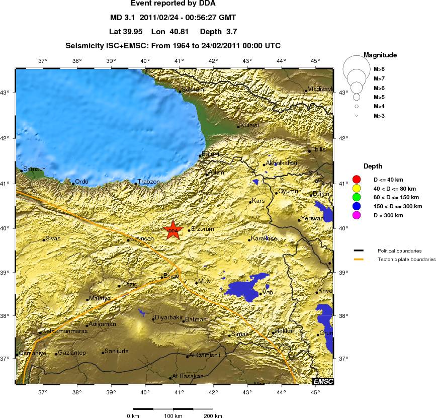 regional historical seismicity