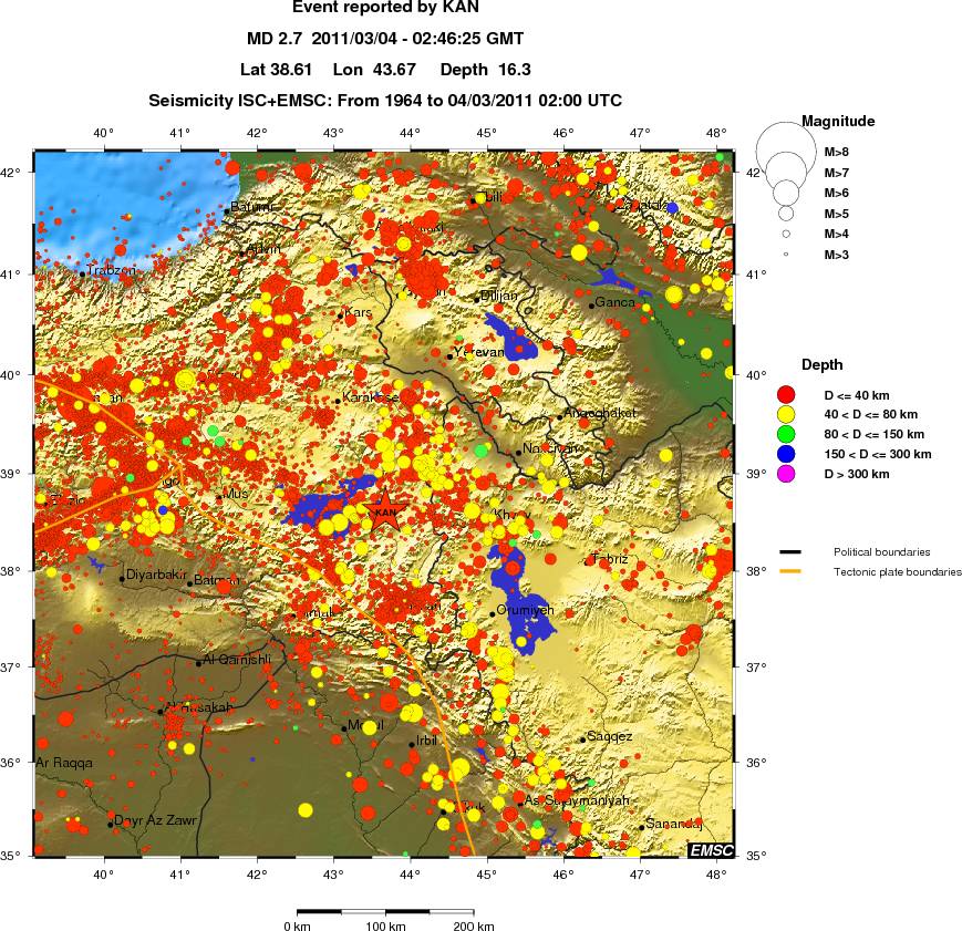regional historical seismicity