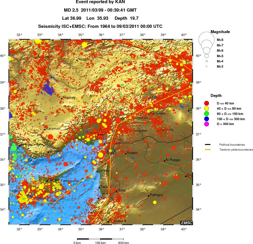 regional historical seismicity