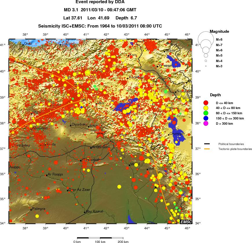 regional historical seismicity