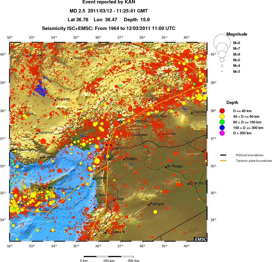 regional historical seismicity