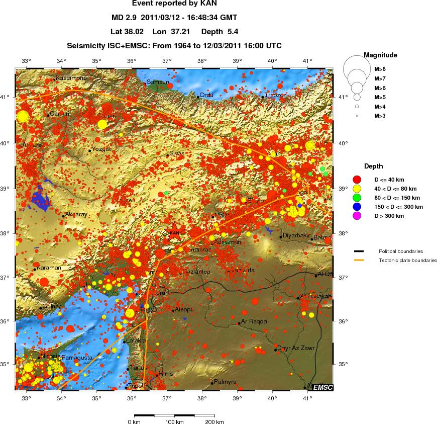 regional historical seismicity