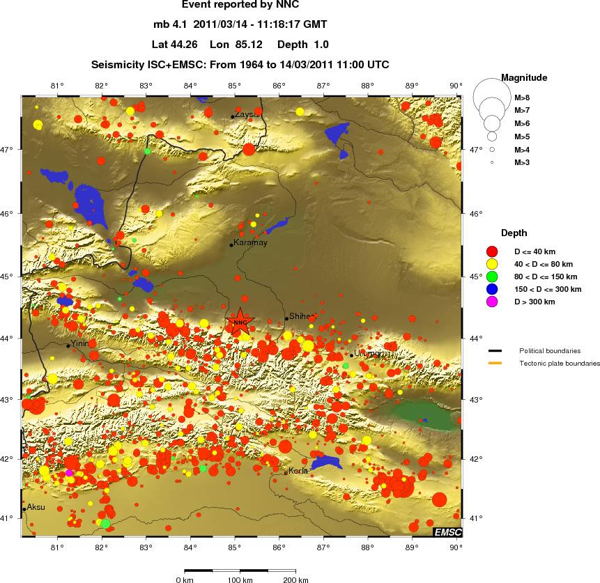 regional historical seismicity