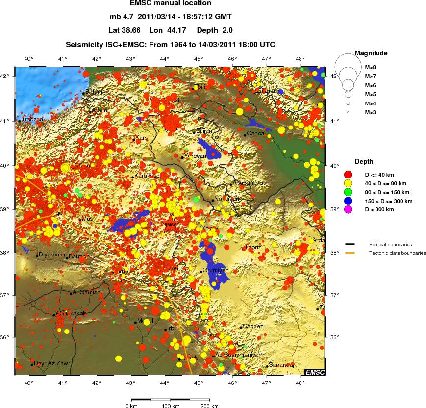 regional historical seismicity