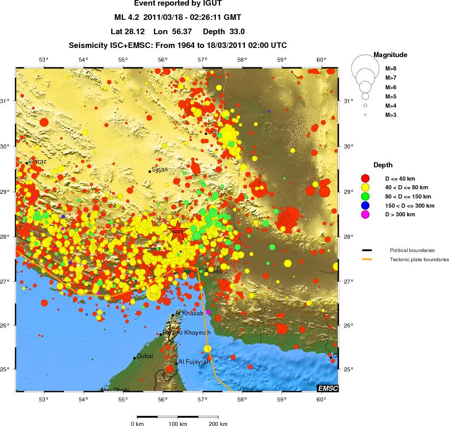 regional historical seismicity