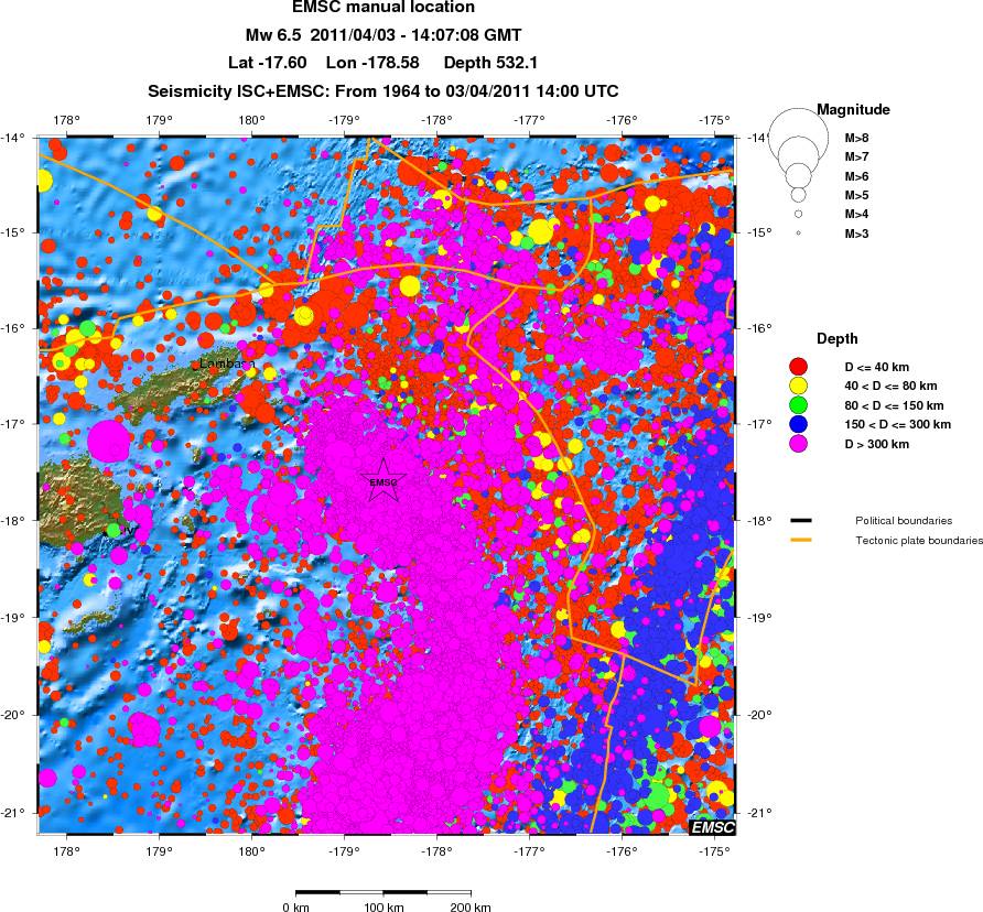 regional historical seismicity