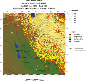 regional historical seismicity
