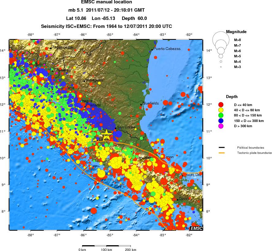 regional historical seismicity