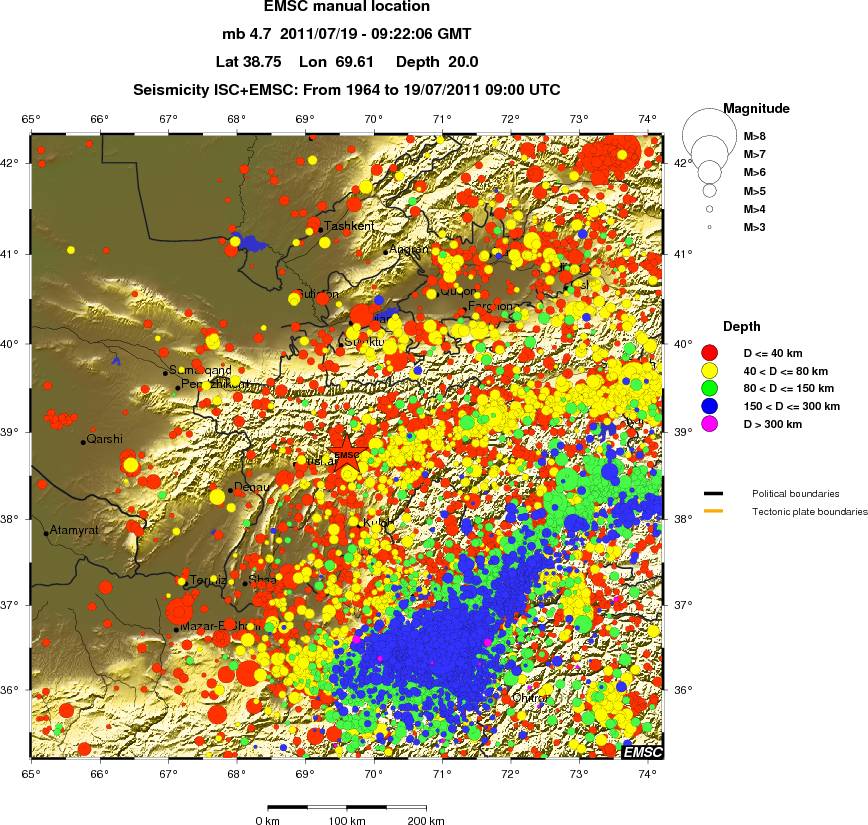regional historical seismicity