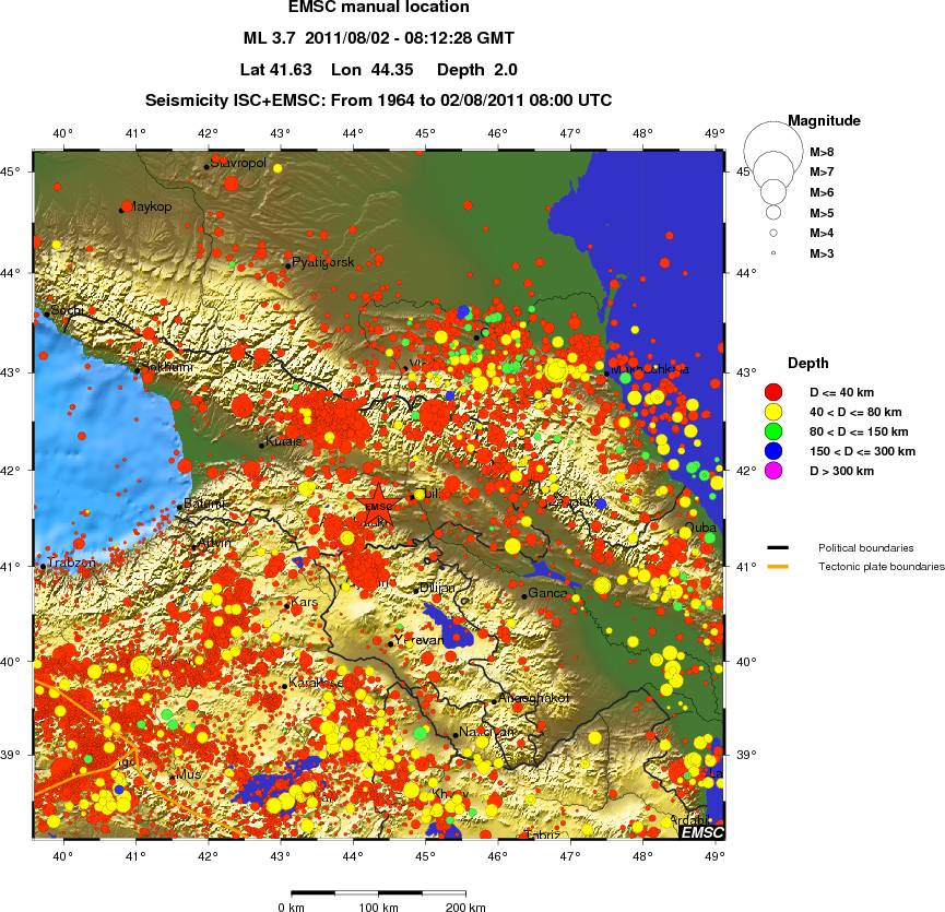 regional historical seismicity
