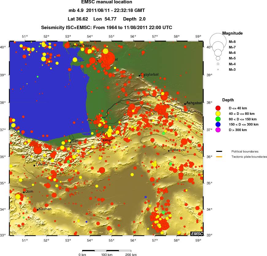 regional historical seismicity