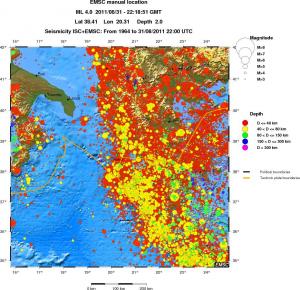 regional historical seismicity