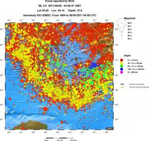 regional historical seismicity