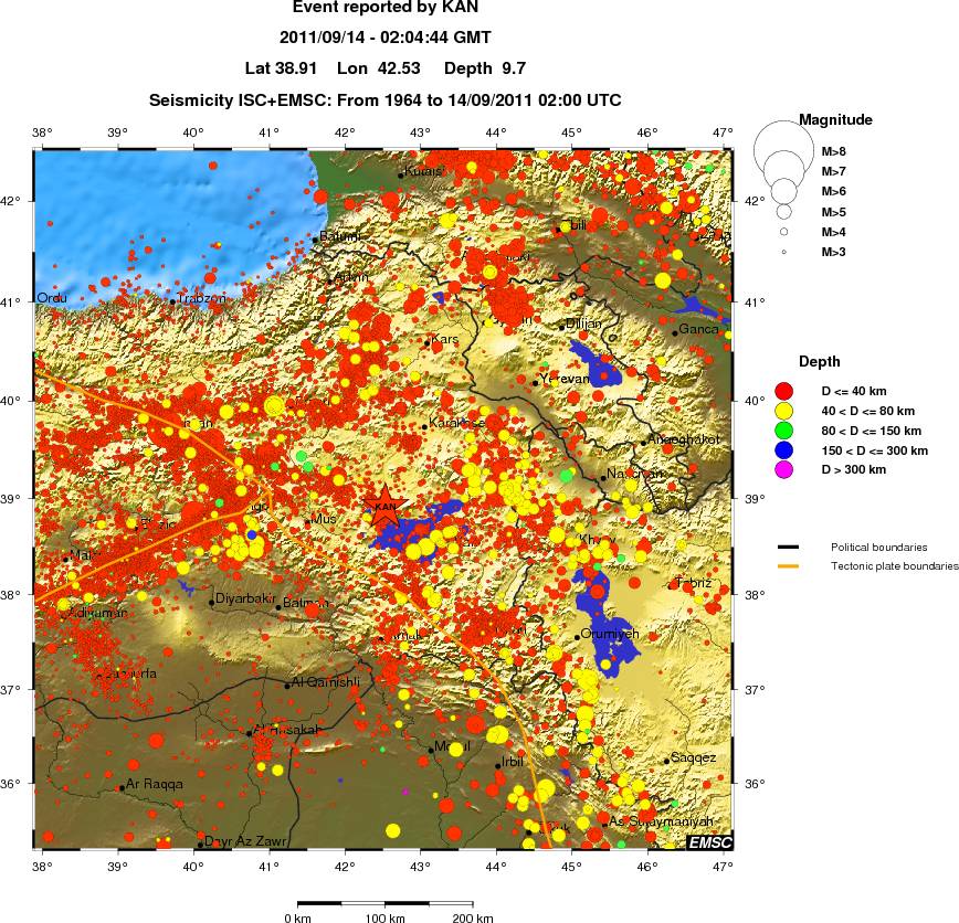 regional historical seismicity