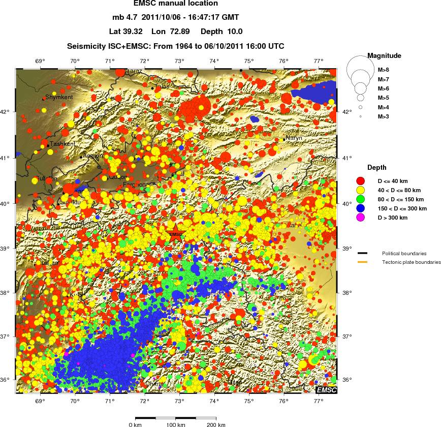 regional historical seismicity