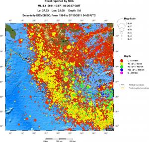 regional historical seismicity