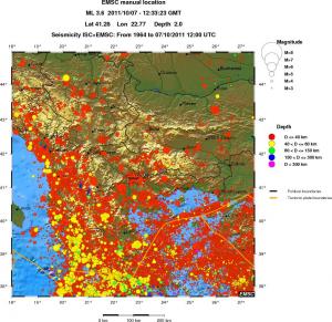 regional historical seismicity