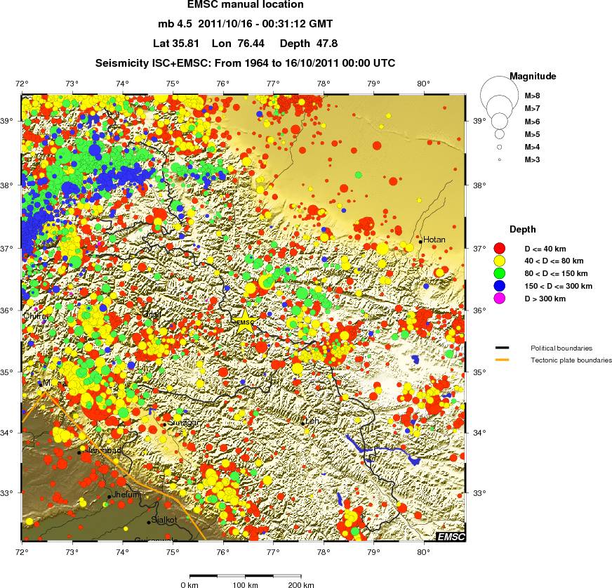 regional historical seismicity