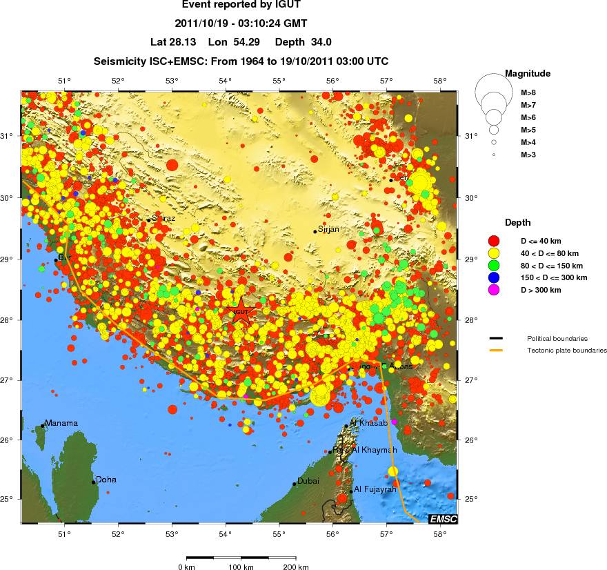 regional historical seismicity