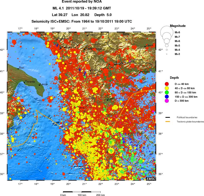 regional historical seismicity