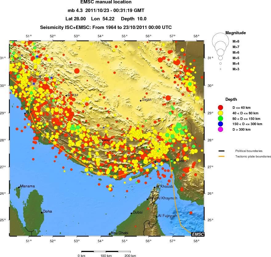 regional historical seismicity
