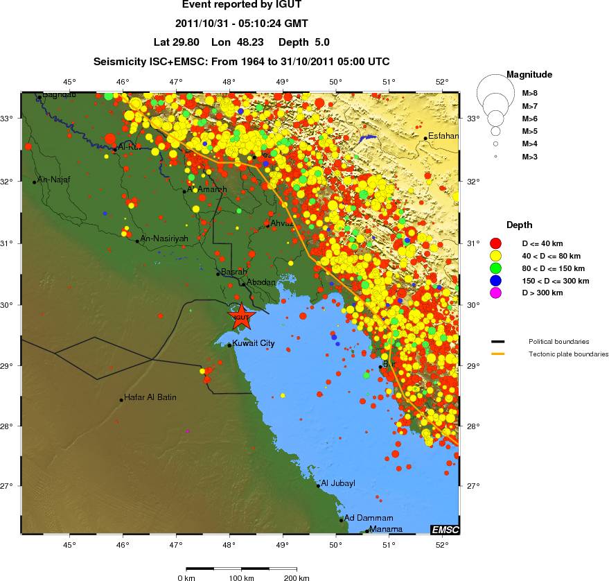 regional historical seismicity