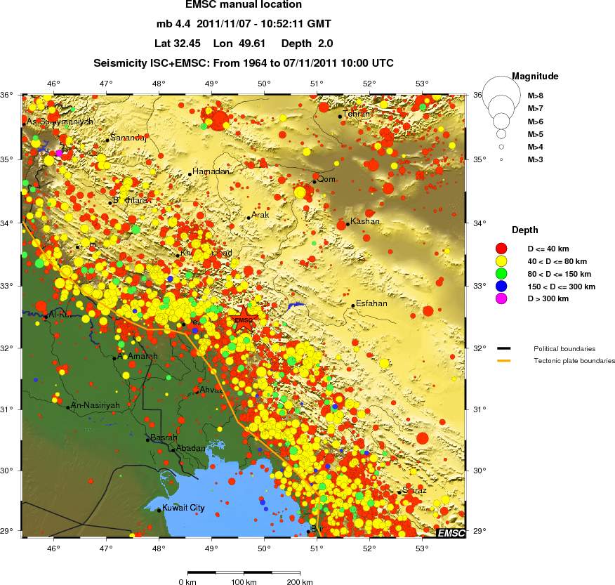 regional historical seismicity