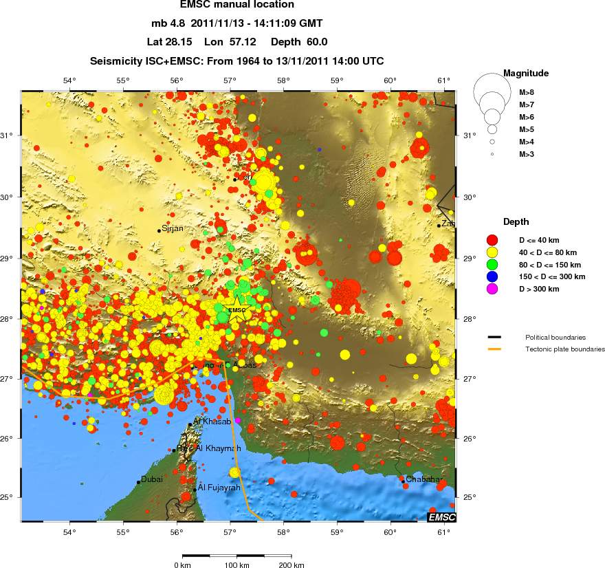 regional historical seismicity