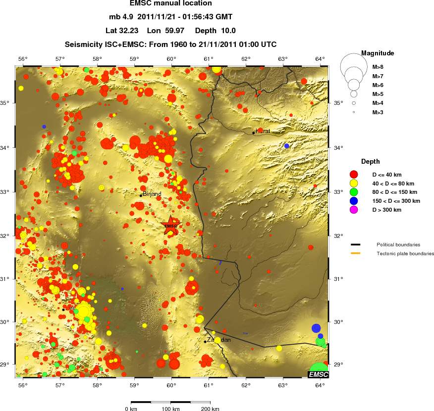regional historical seismicity