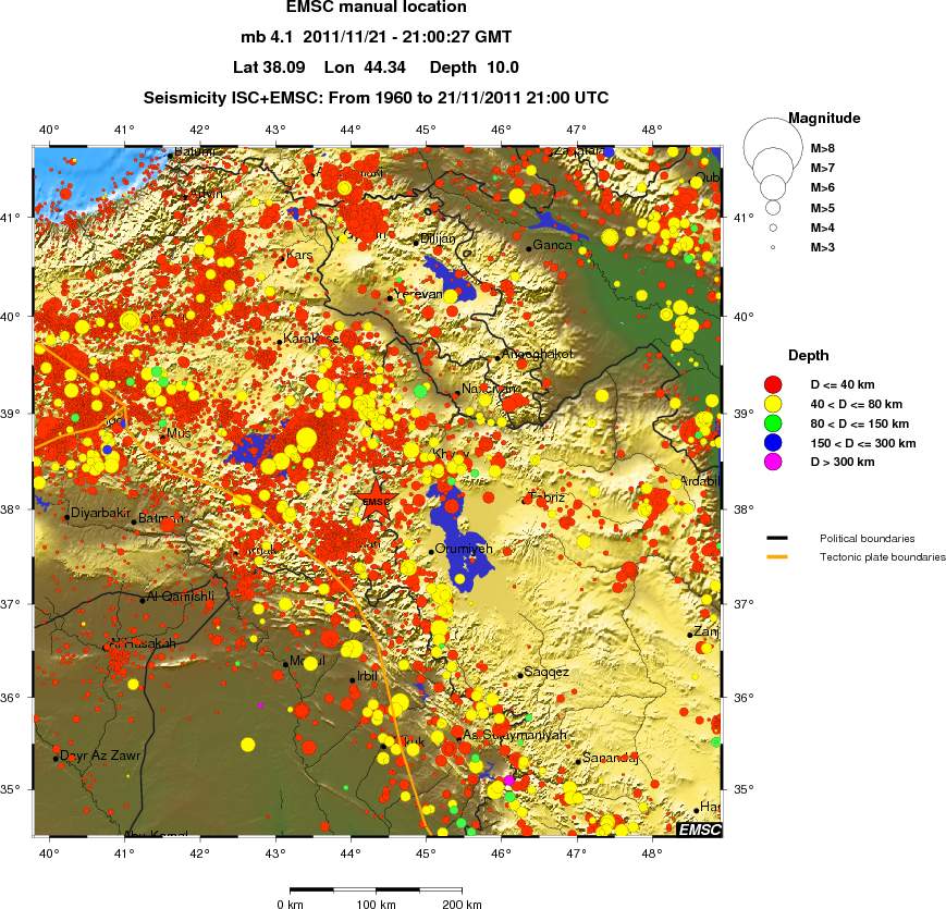 regional historical seismicity