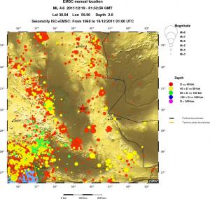 regional historical seismicity