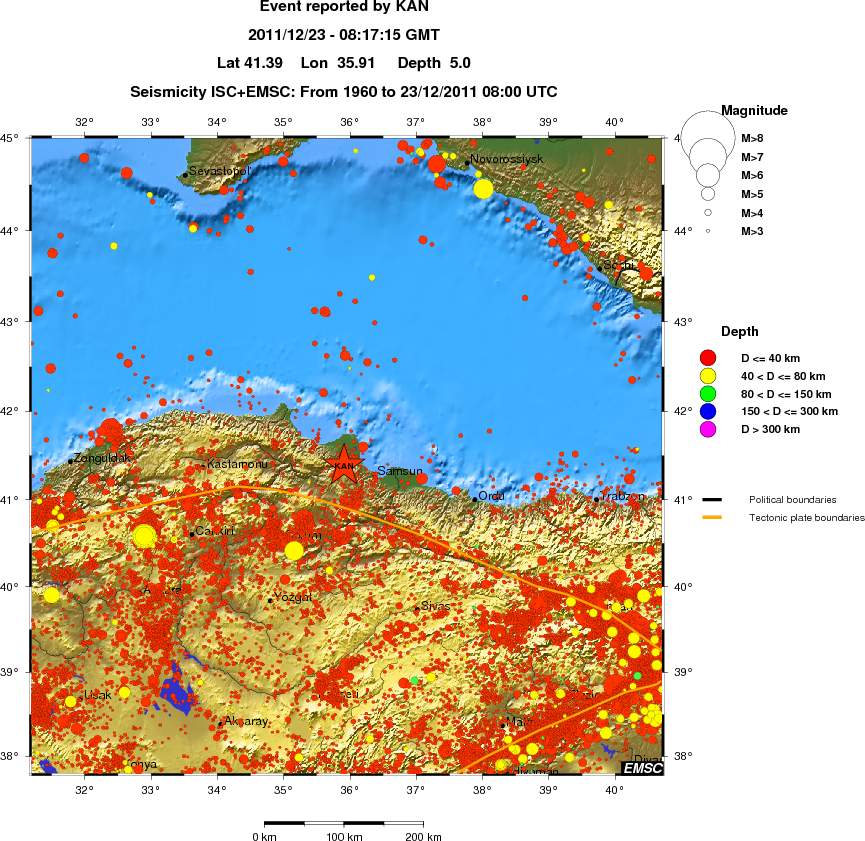 regional historical seismicity
