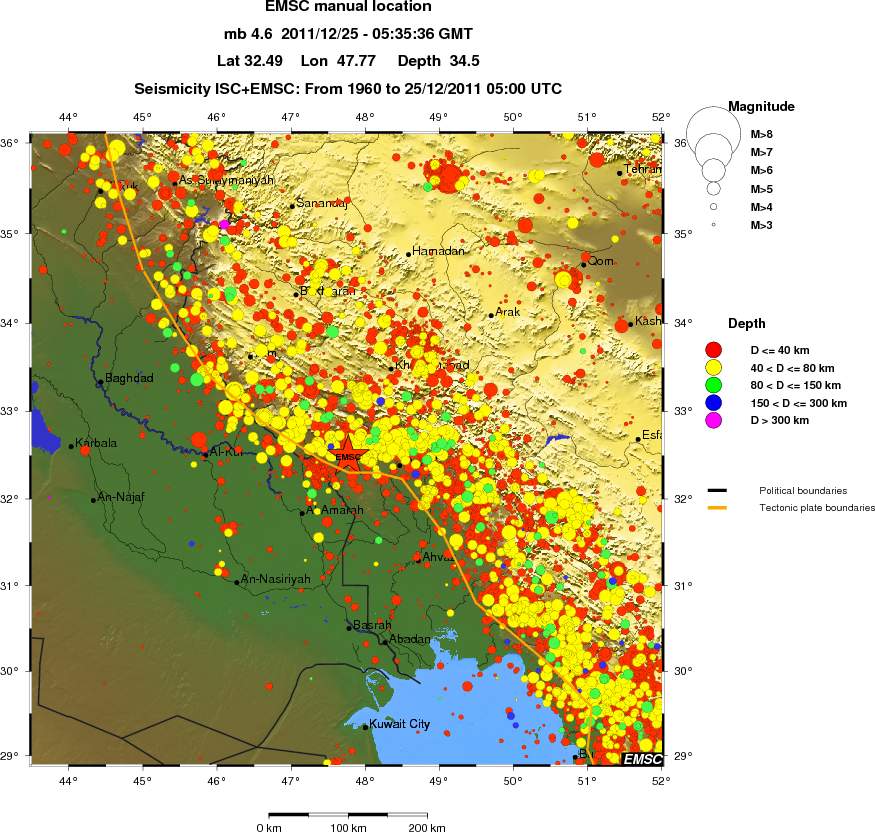 regional historical seismicity