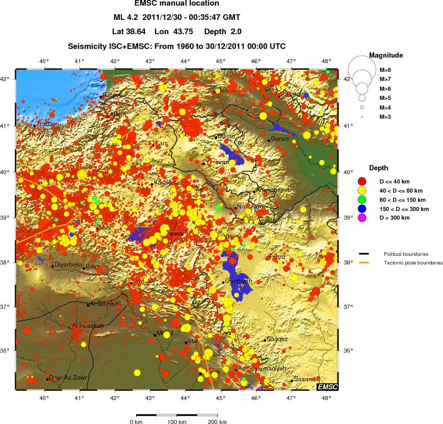 regional historical seismicity