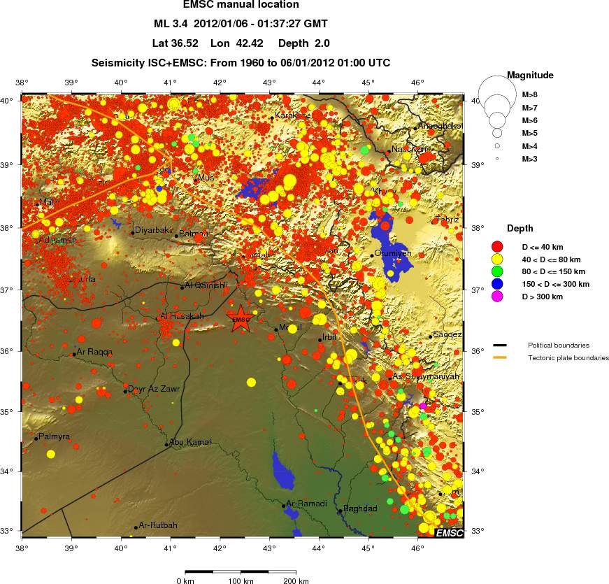 regional historical seismicity