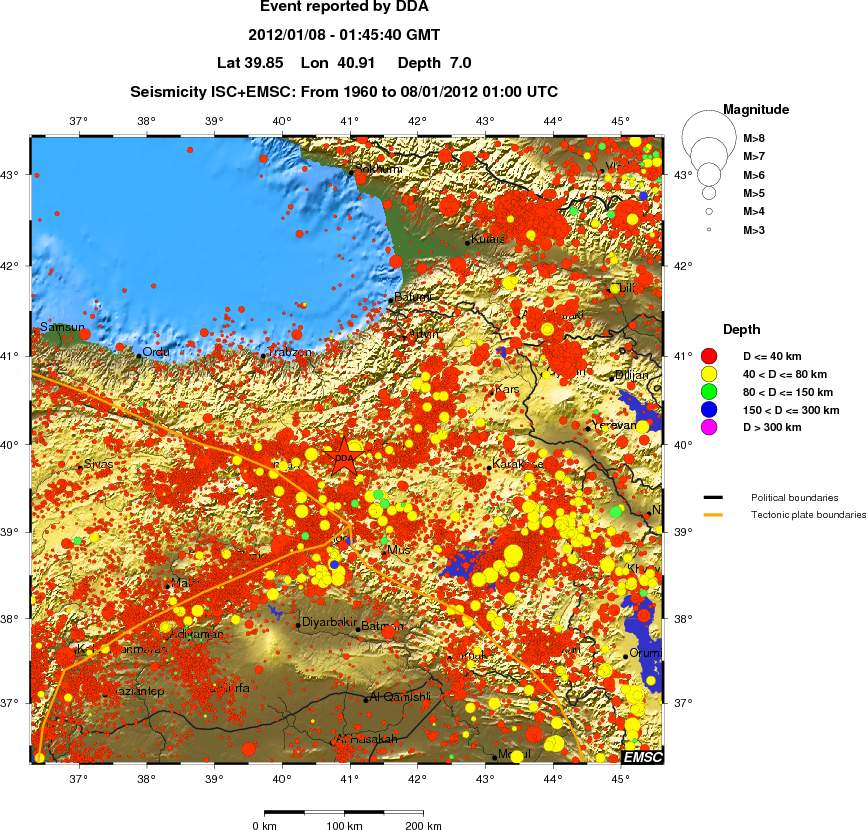 regional historical seismicity