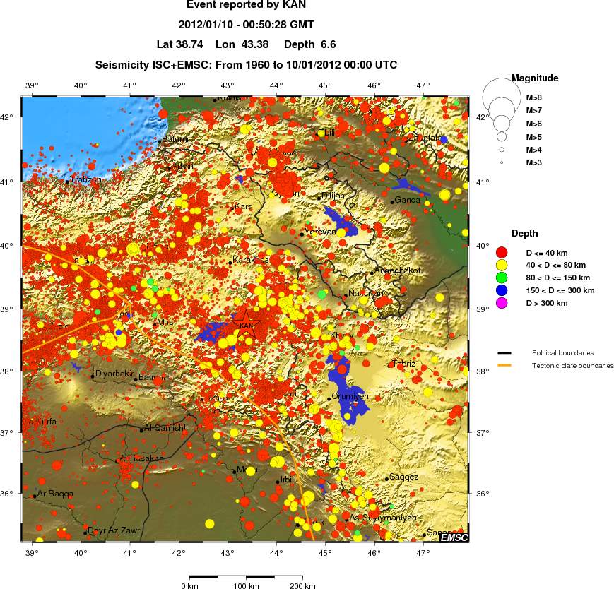 regional historical seismicity