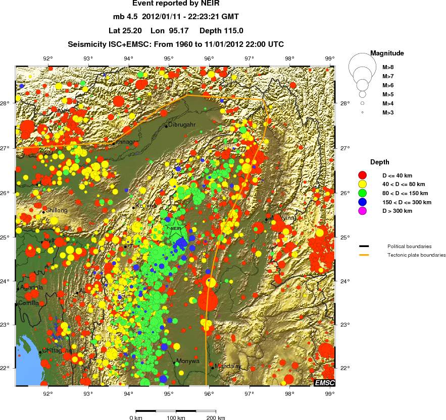 regional historical seismicity