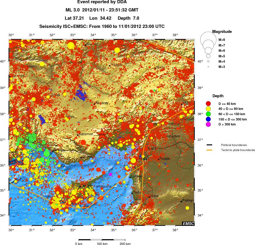 regional historical seismicity