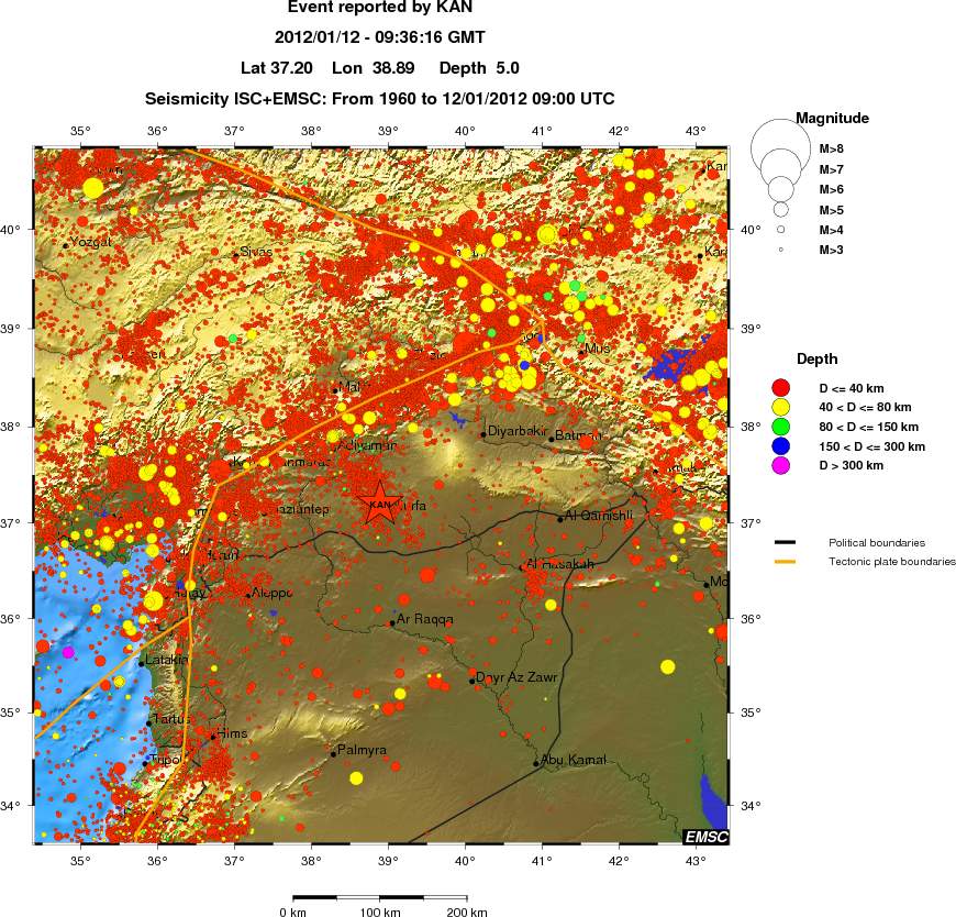regional historical seismicity