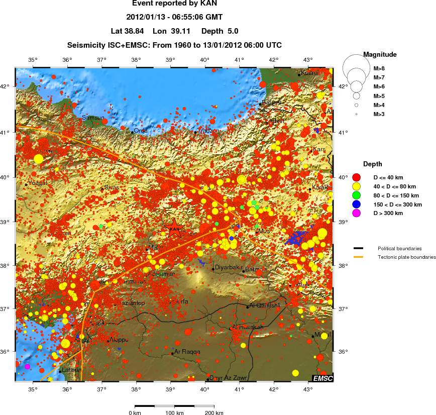 regional historical seismicity