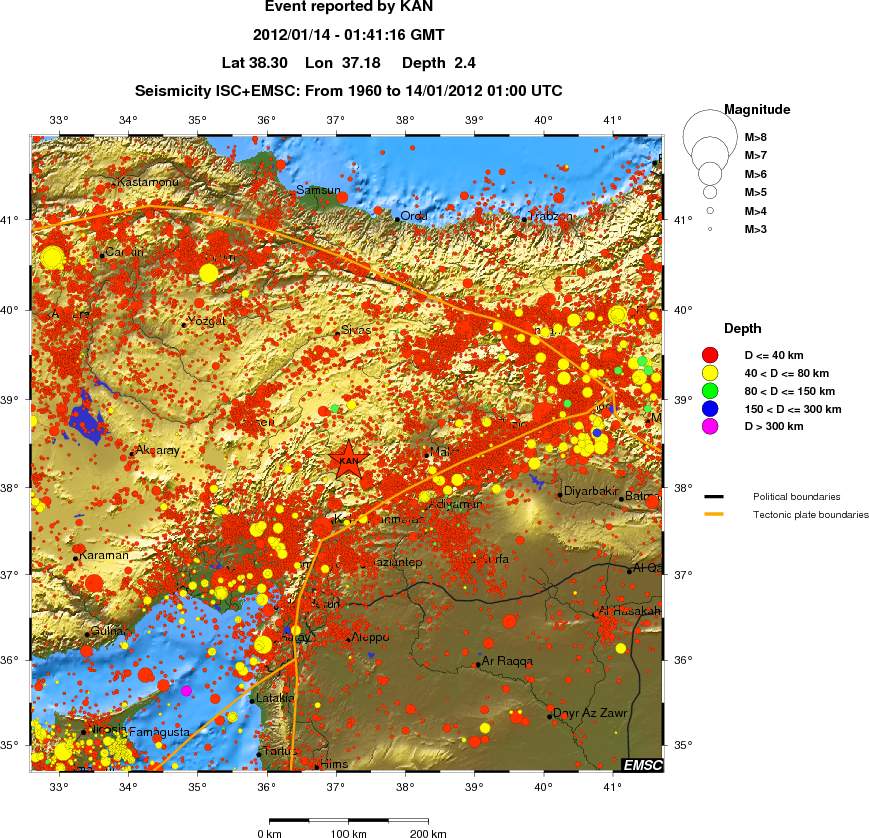 regional historical seismicity