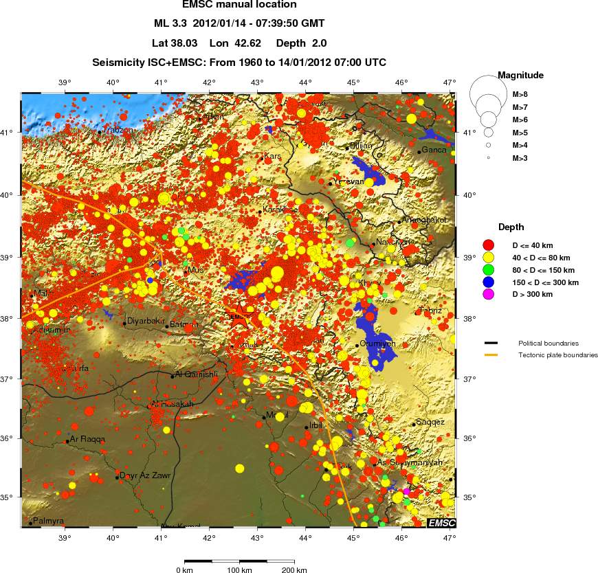 regional historical seismicity