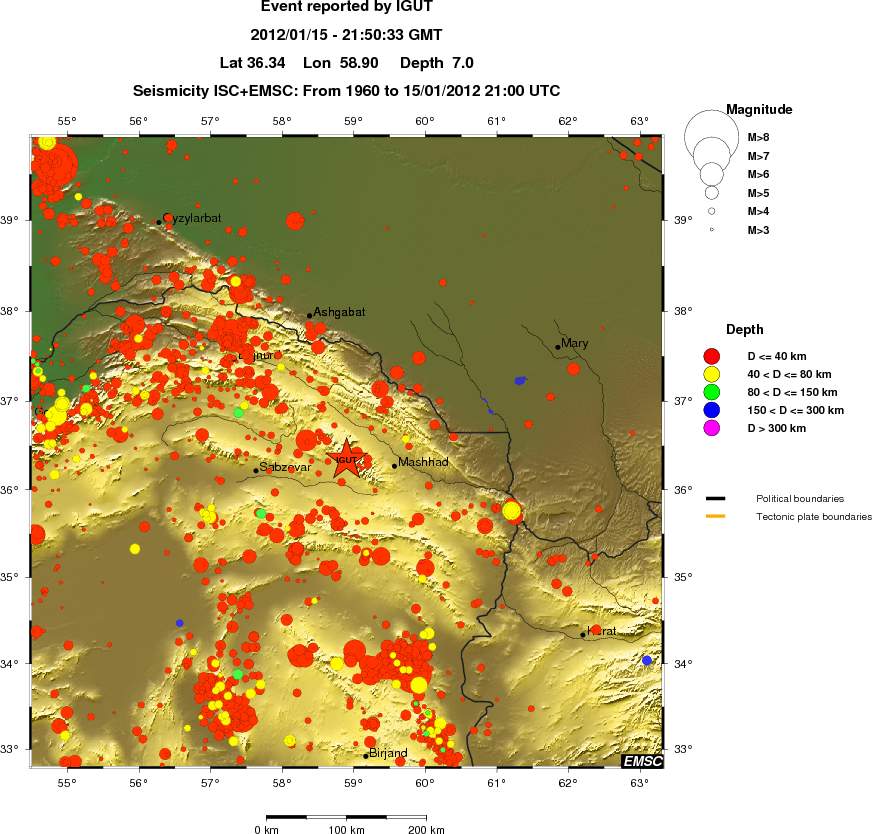 regional historical seismicity