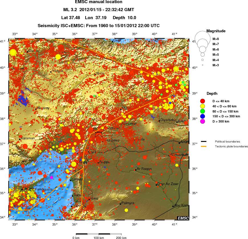 regional historical seismicity