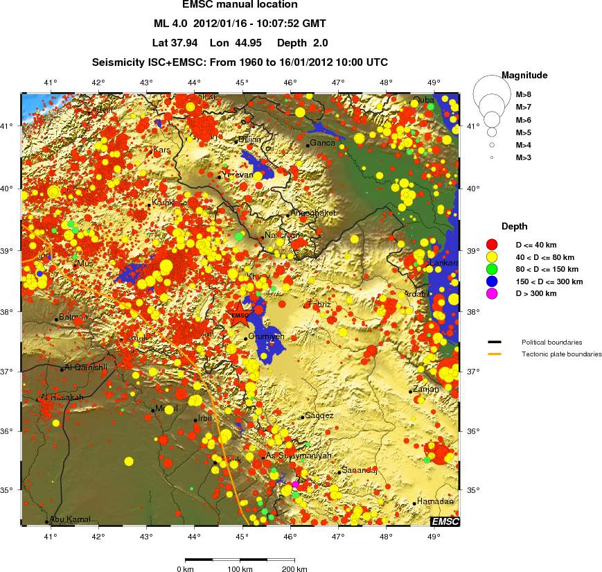 regional historical seismicity
