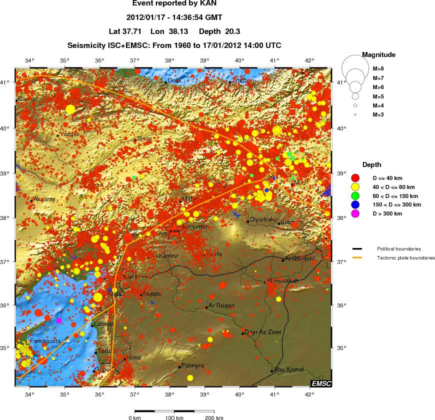 regional historical seismicity